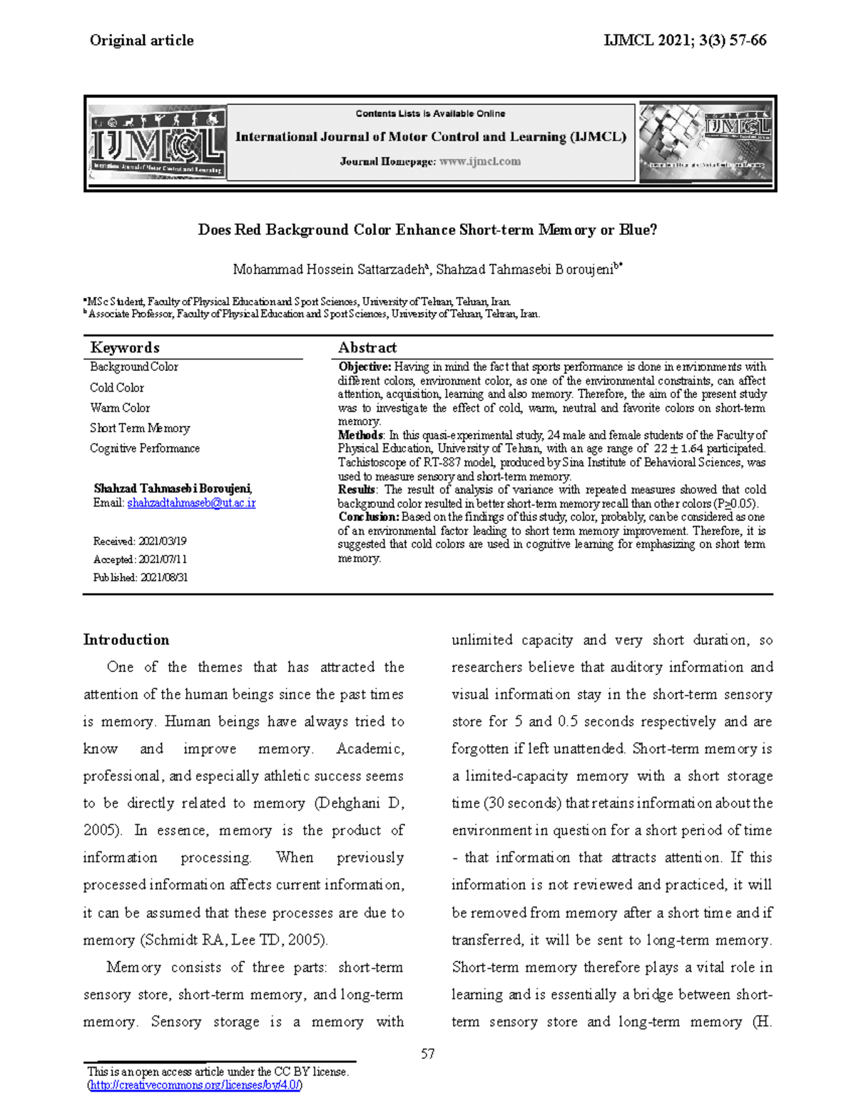 IJMCL 3(3) Impact of Background Color on Memory Recall in Students ...