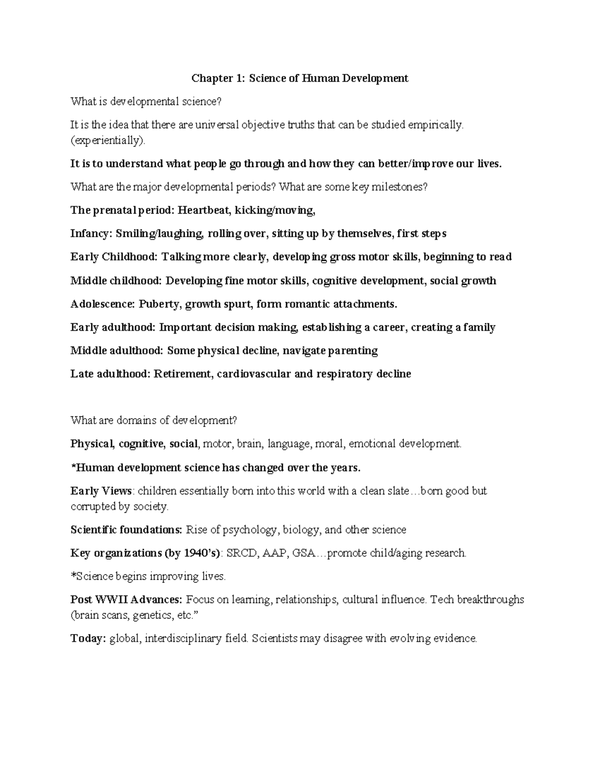 Chapter 1: Key Concepts in Developmental Science (Course Code: HD101 ...