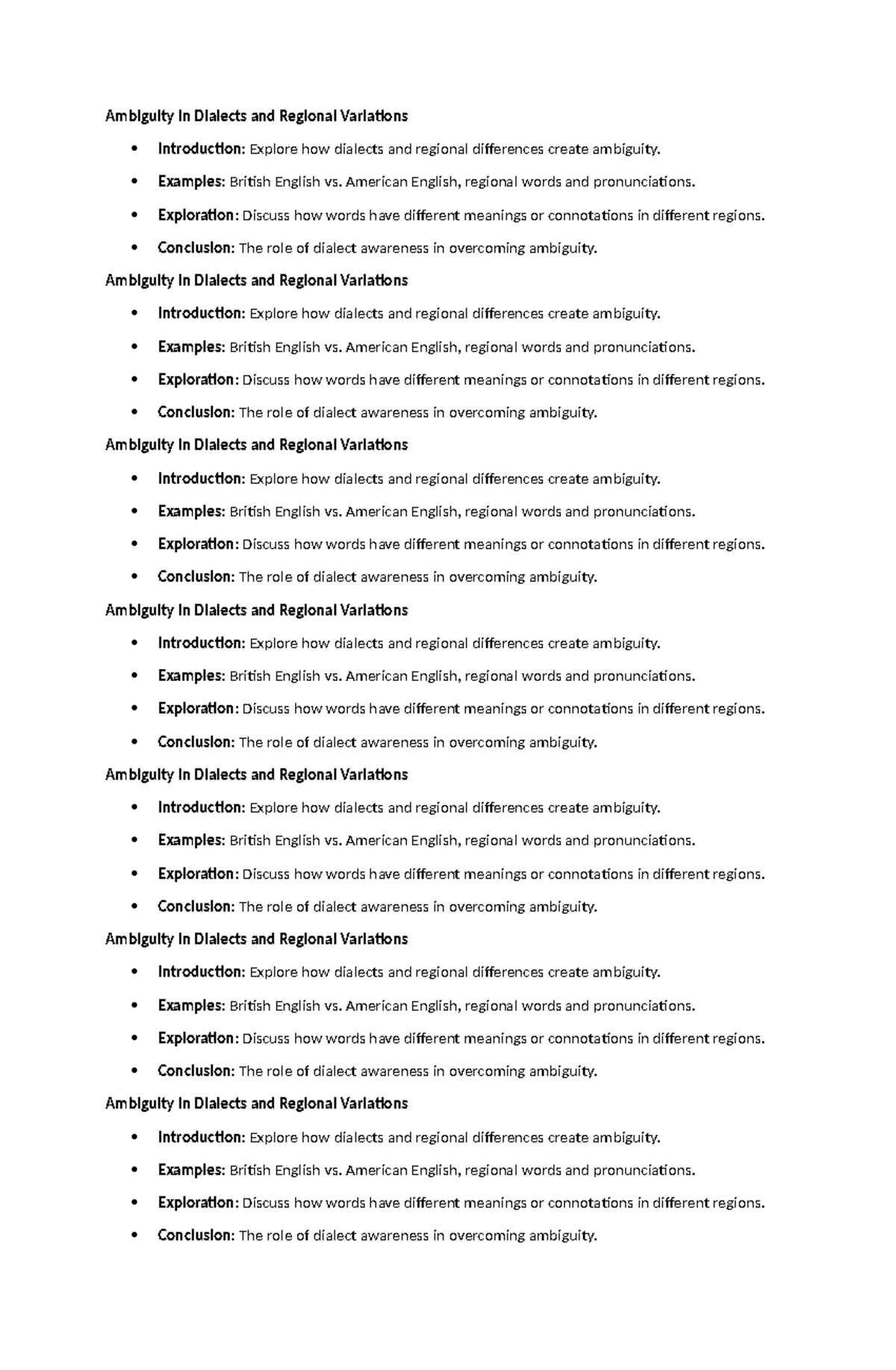 Ambiguity in Dialects and Regional Variations - Examples: British ...