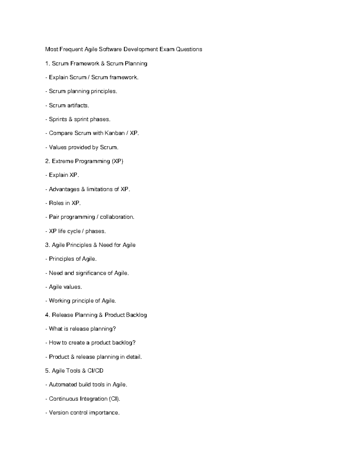 Agile Software Development Exam Questions: Key Concepts & Frameworks ...