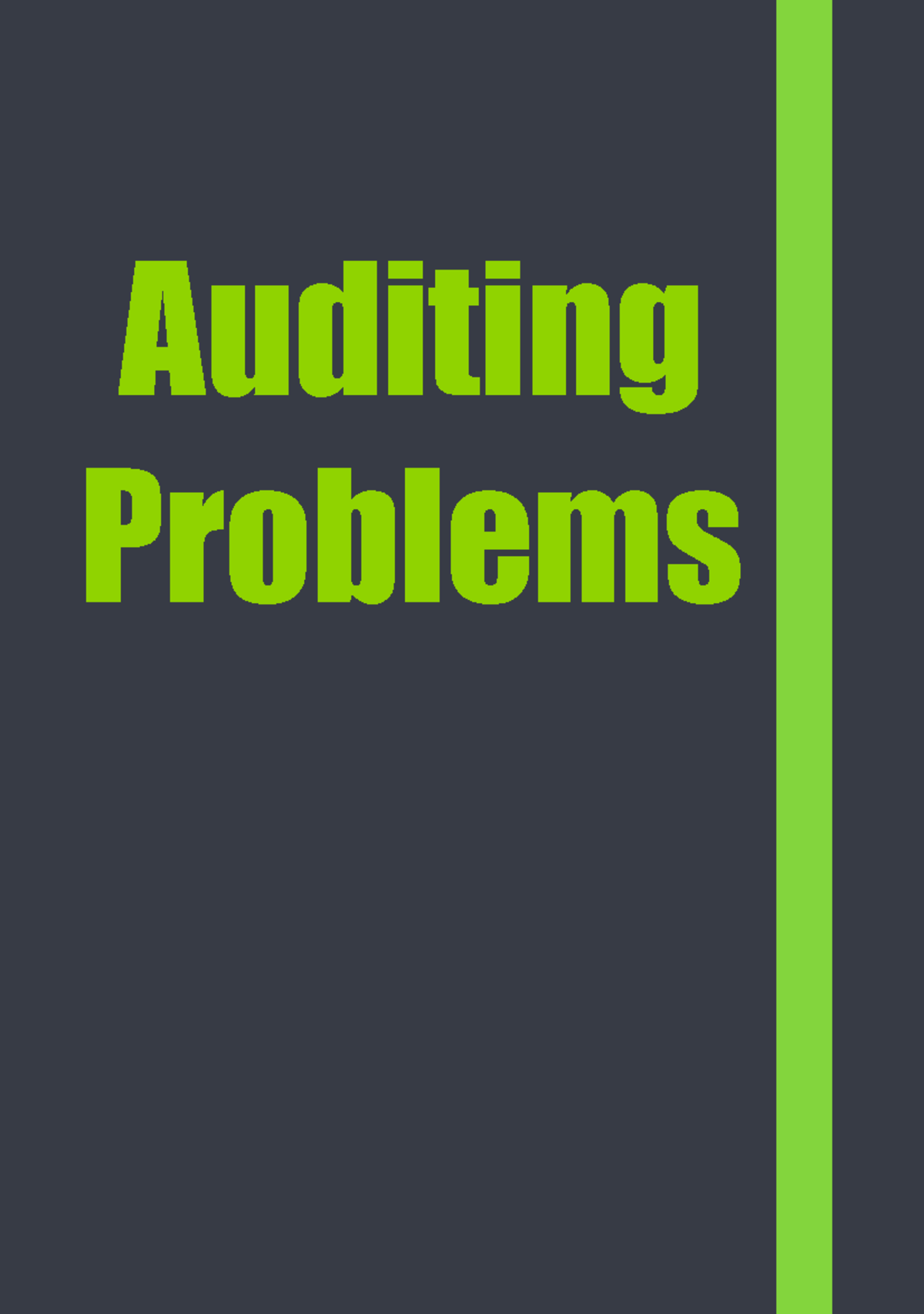 Auditing Problems: Single Entry Errors & Corrections (ACCT 301) - Studocu