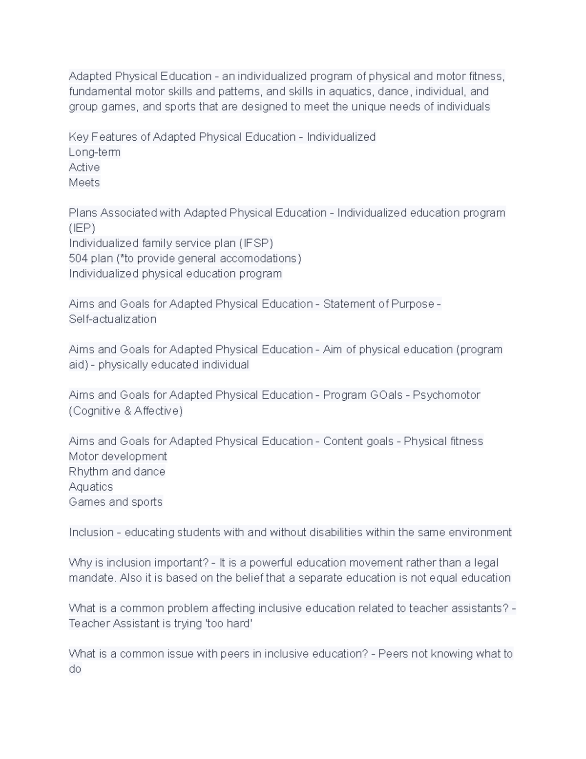 Adapted Physical Education Framework: Inclusion & Support Strategies ...