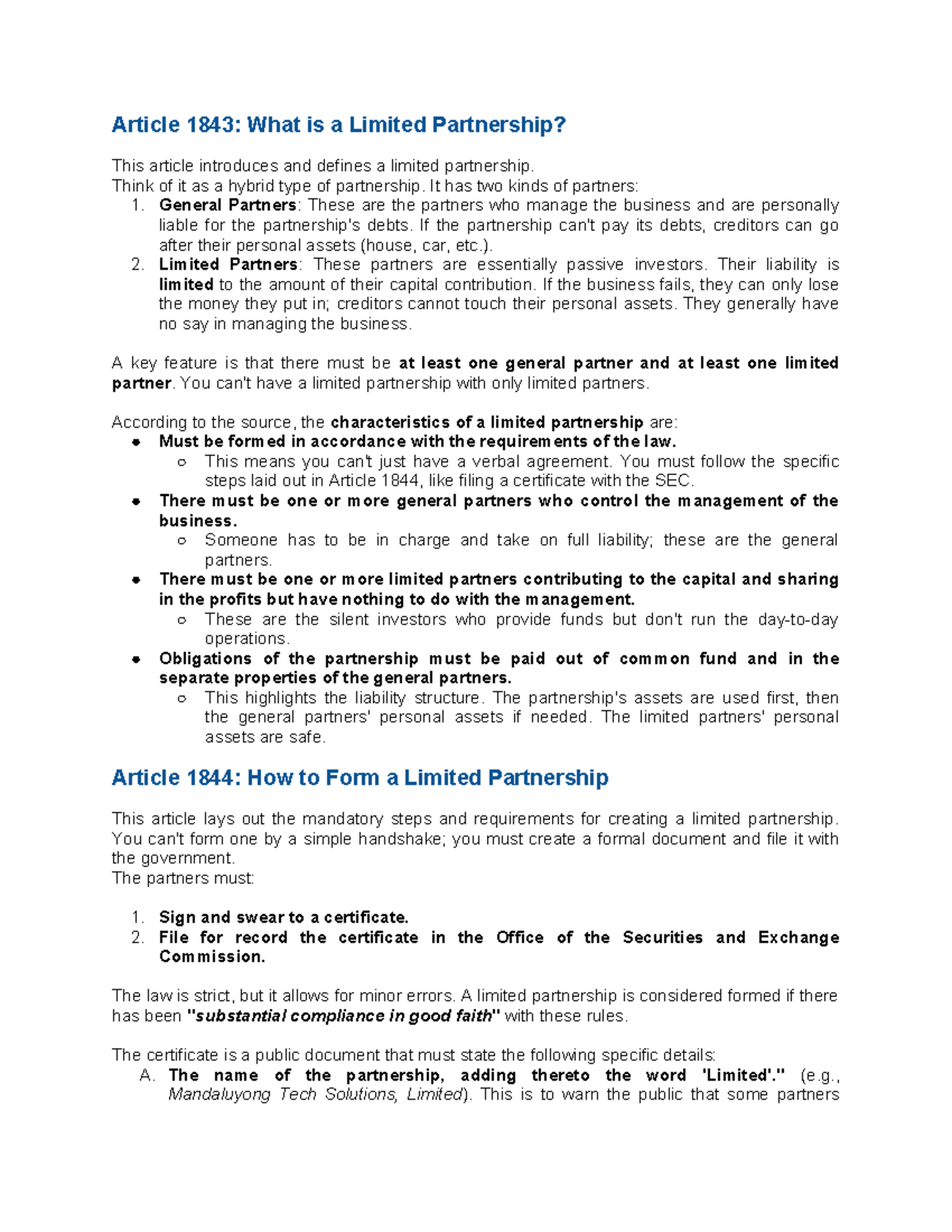 Chapter 4: Law on Partnership - Understanding Limited Partnerships ...