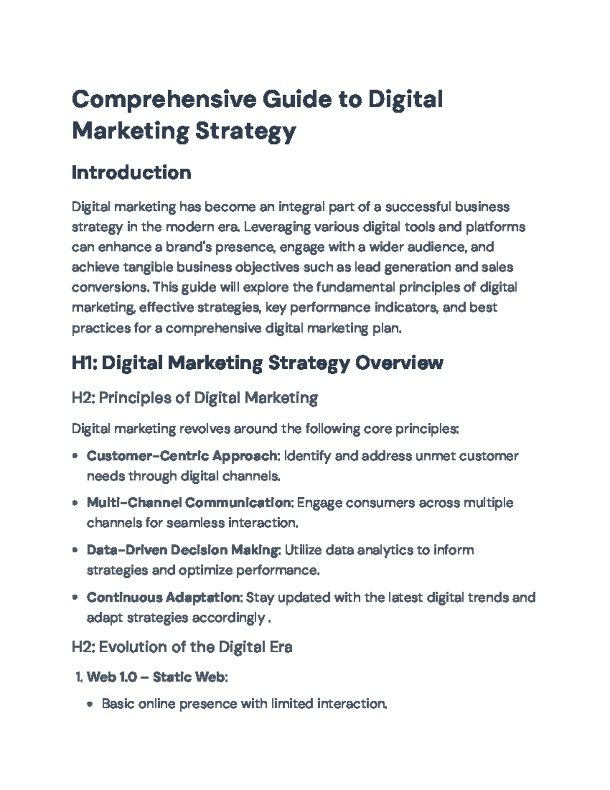 Comprehensive Digital Marketing Strategy Guide for DM101 Course - Studocu