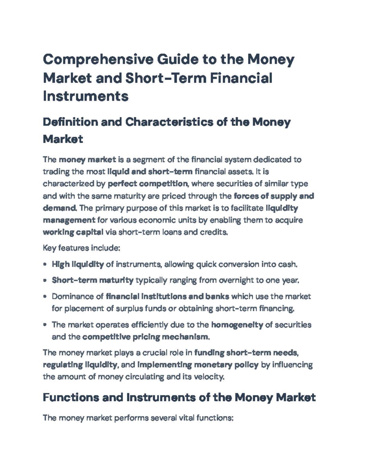 Comprehensive Guide to Money Market & Short-Term Financial Instruments ...