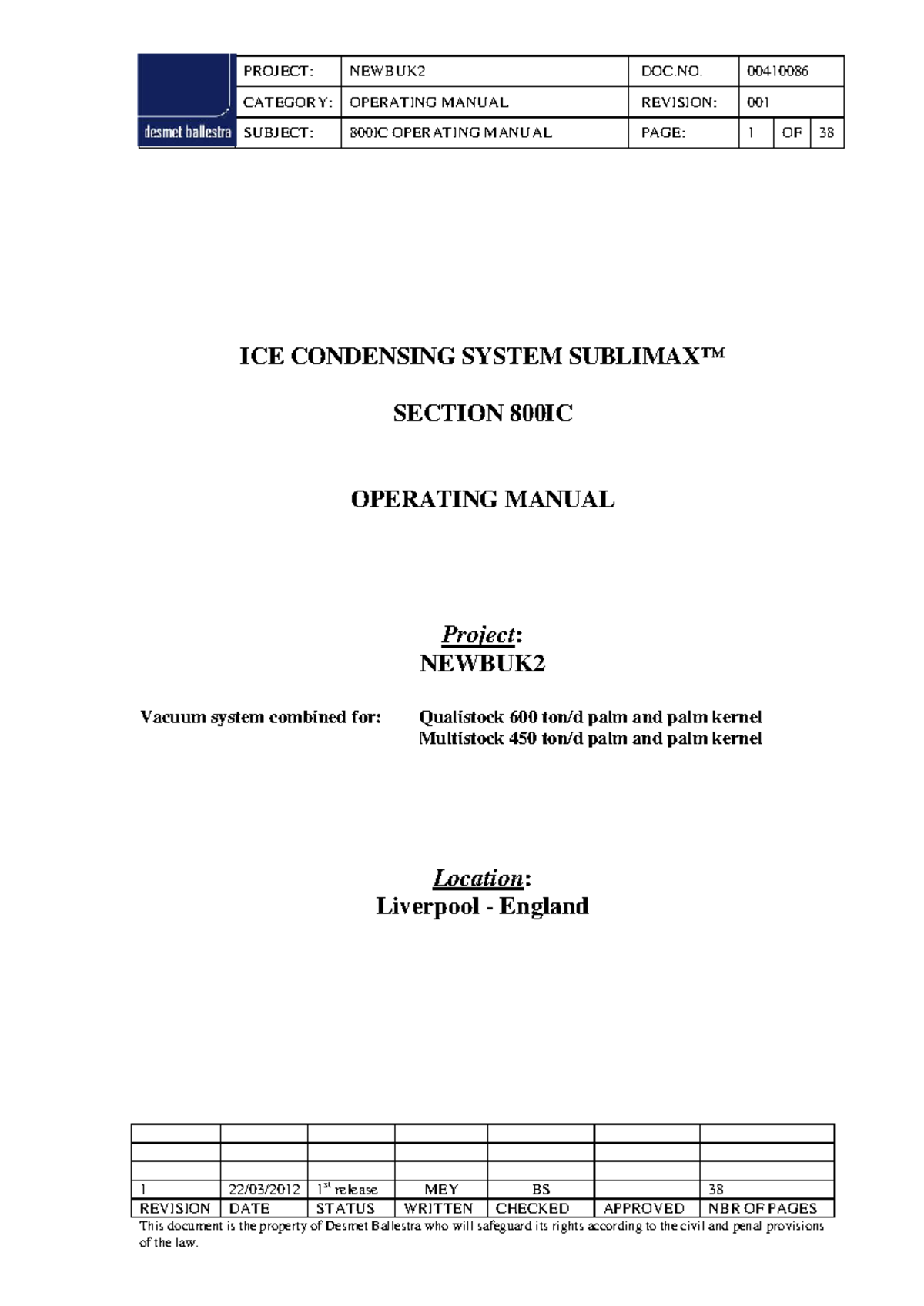 Sublimation Vacuum System Operating Manual: Project NEWBUK2 800IC - Studocu