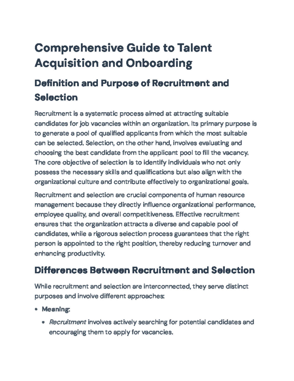 Comprehensive Guide to Talent Acquisition & Onboarding Strategies (HRM ...