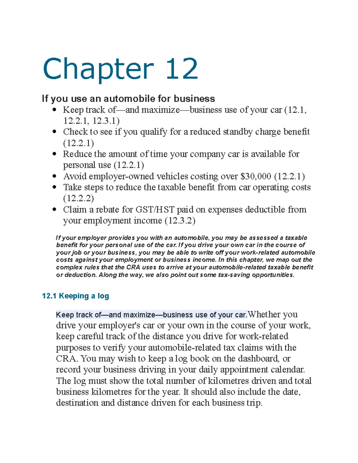 Income tax chapter 12 - Lecture notes 12 - Chapter 12 If you use an ...