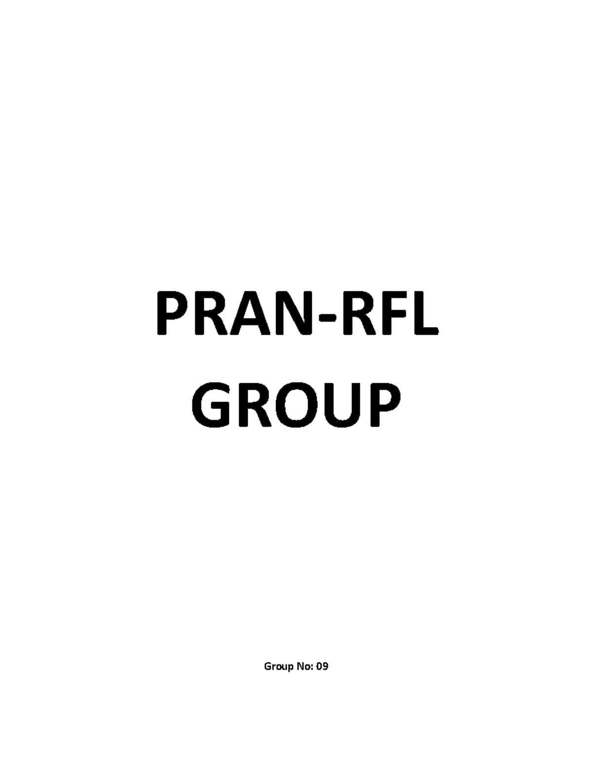 PRAN-RFL Group Marketing Strategies Report - FIN-1202 Assessment - Studocu