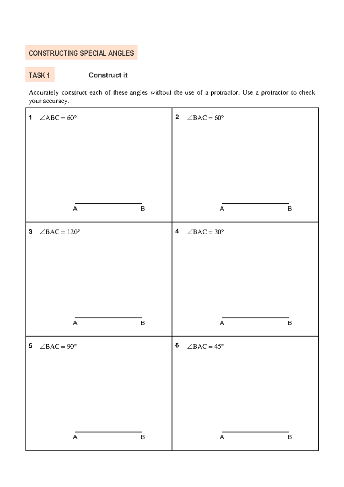Constructing Special Angles: Techniques & Angles Without Protractors ...