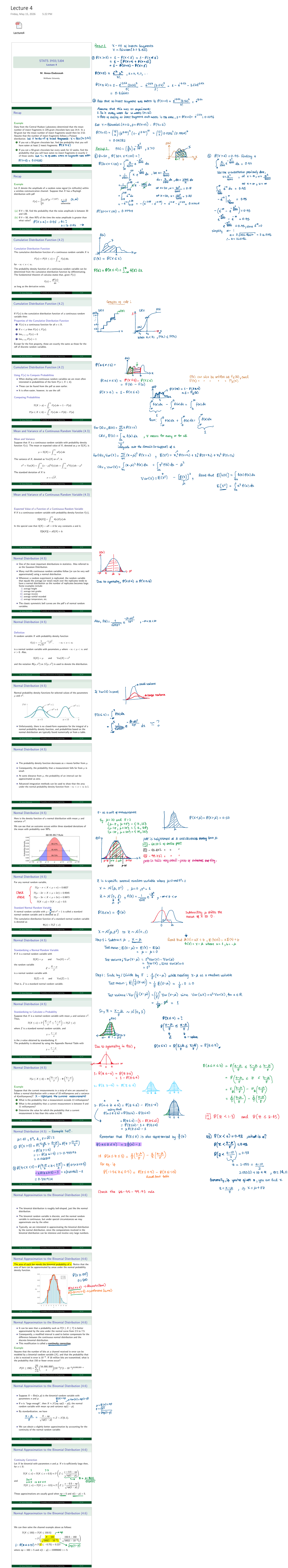 Lecture 4 Annotated - Stats 3Y03 - Racap - x