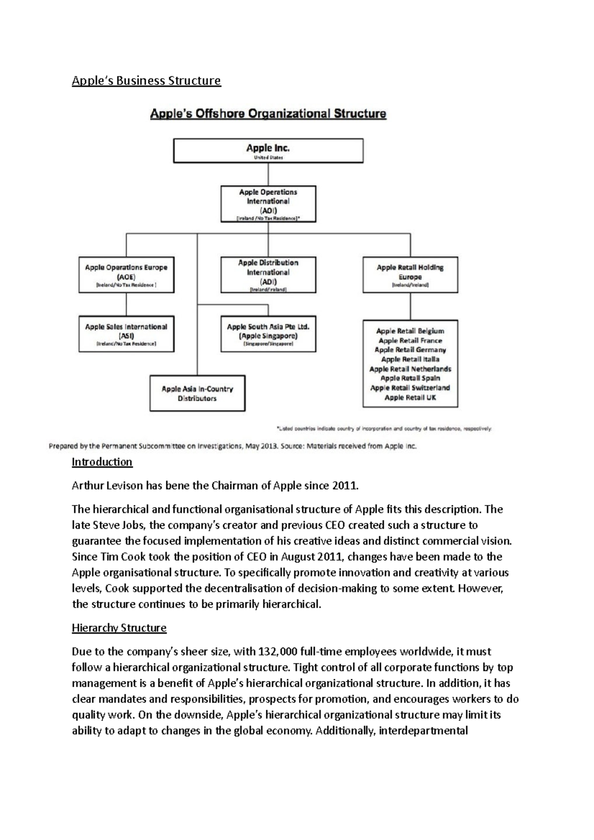 Apple's Organizational Structure: Insights & Analysis - Studocu