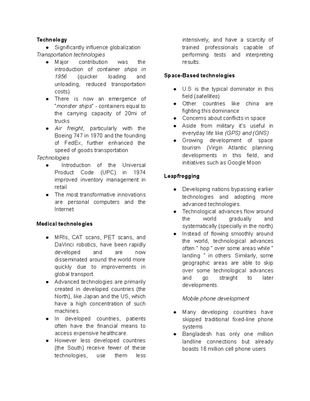 High - Tech Global Flows and Structures - Technology Significantly ...