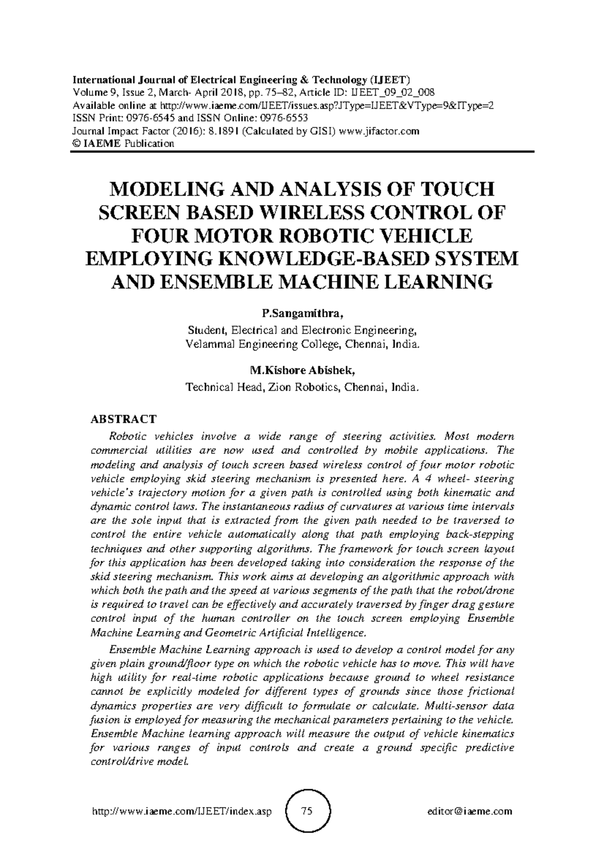 Modeling AND Analysis OF Touch Screen BA - International Journal of ...