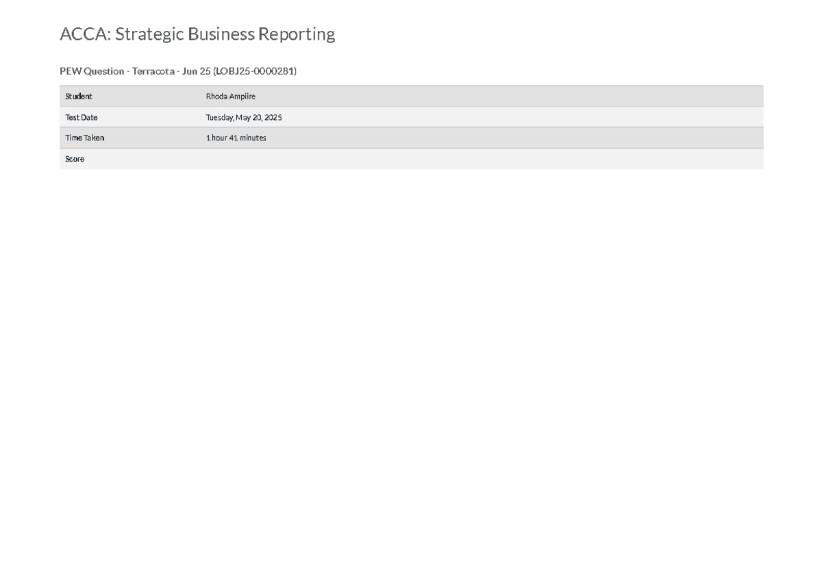 ACCA Strategic Business Reporting Consolidation Test Notes: Rhoda ...