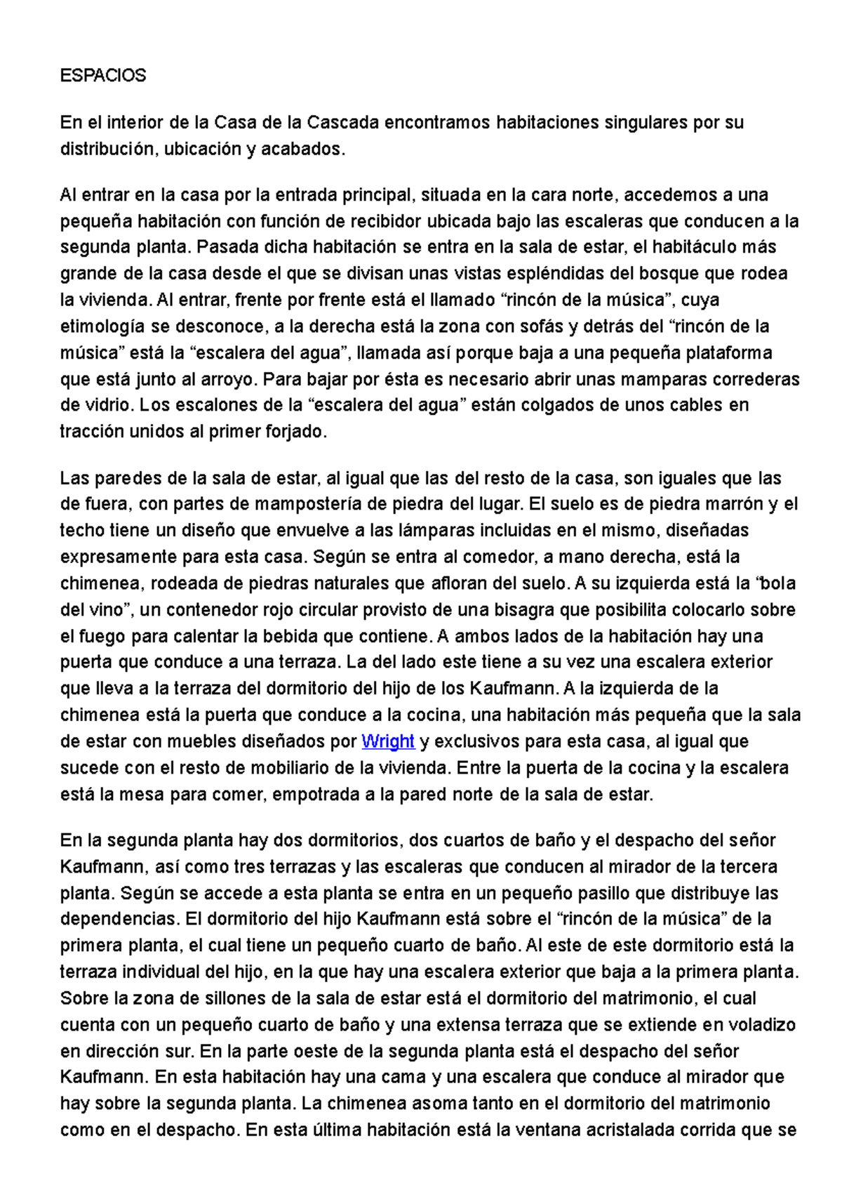 Análisis de la Casa de la Cascada: Arquitectura de Frank Lloyd Wright - Document Preview