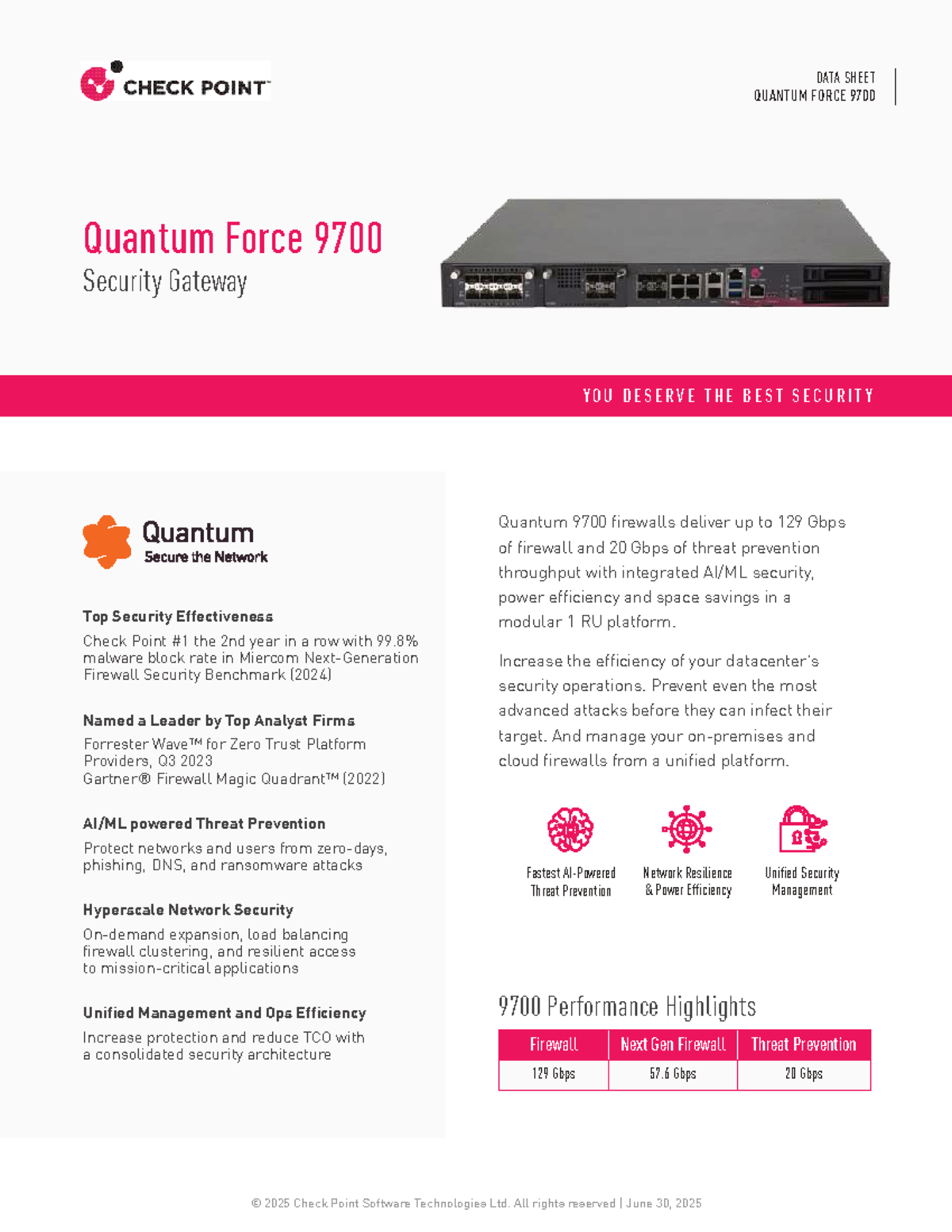 Quantum Force 9700 Data Sheet: Advanced Security Gateway Overview - Studocu