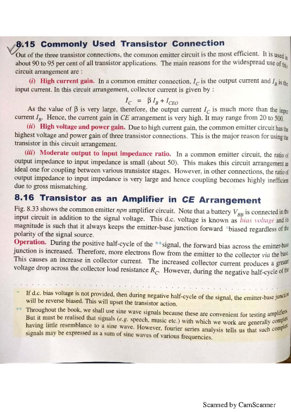 Transistor Connections and Amplifier Analysis - Notes (8.15) - Studocu
