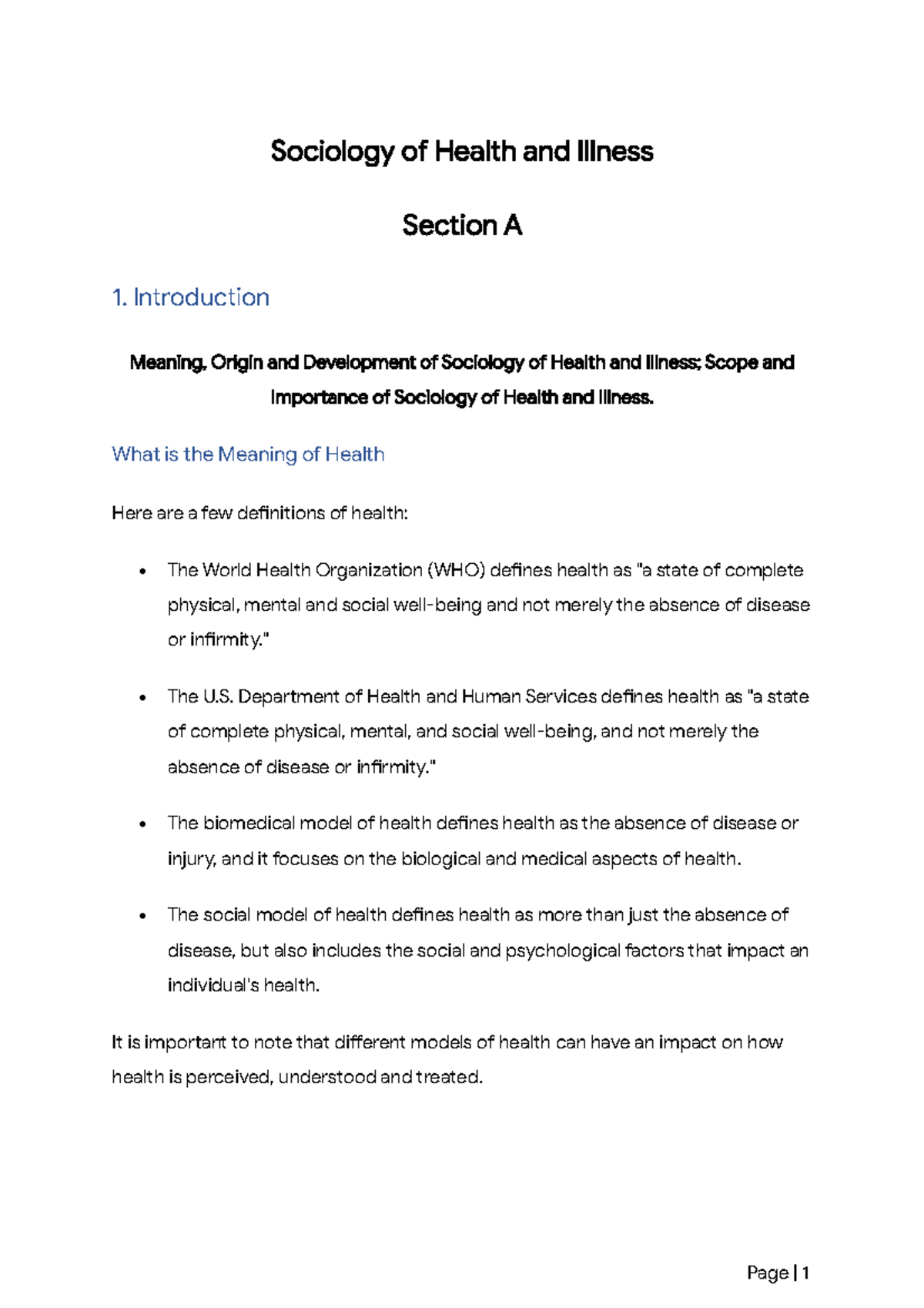 Sociology of Health and Illness: A Comprehensive Overview for Study ...