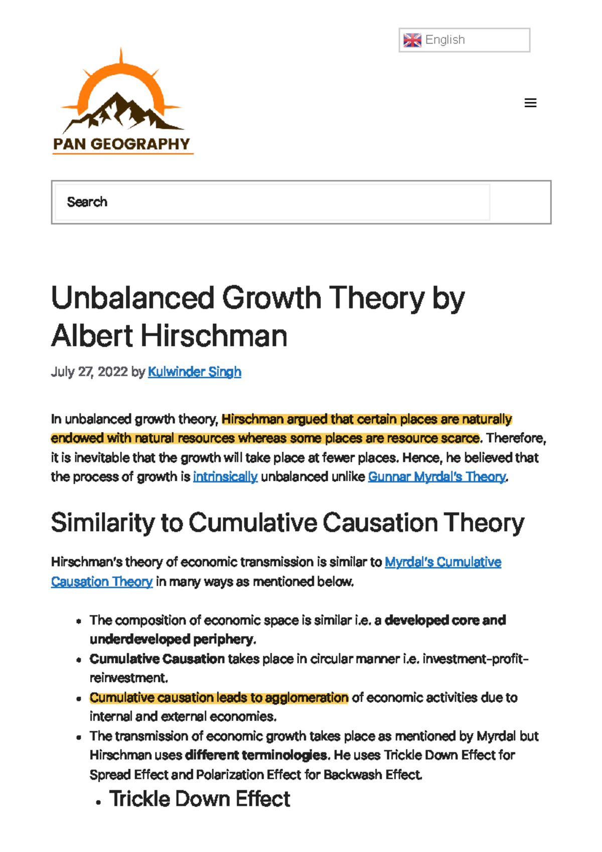 Unbalanced Growth Theory: Insights from Albert Hirschman - Studocu