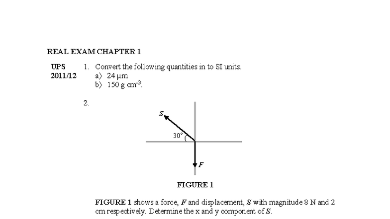 REAL EXAM UPS Chapter 1 - SI Unit Conversions and Calculations - Studocu