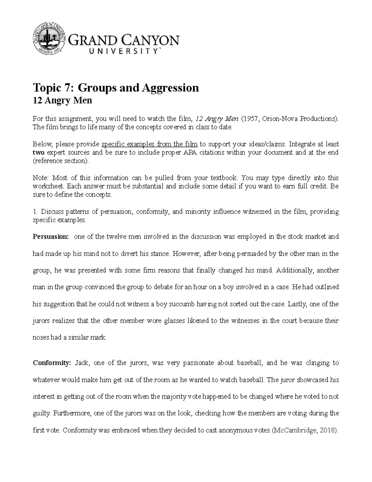 PSY-362 - Analysis of Group Dynamics in 12 Angry Men Film - Studocu