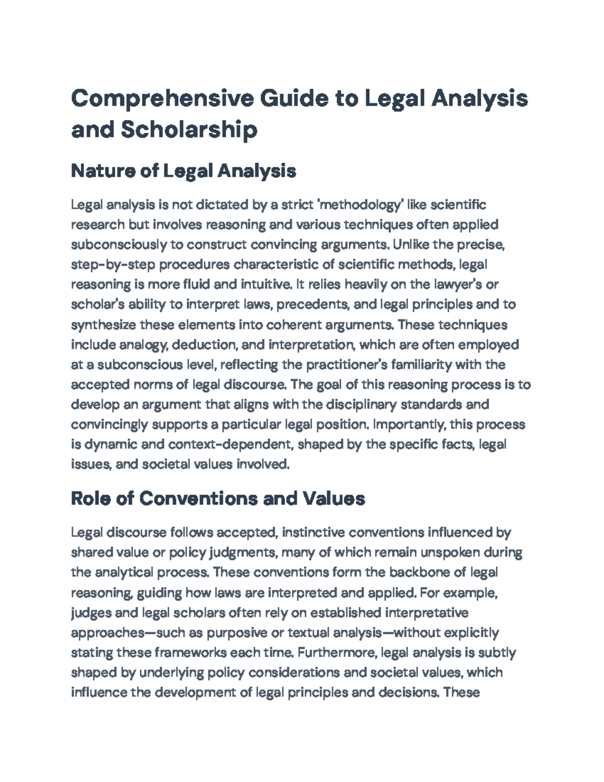 Legal Analysis and Scholarship: A Comprehensive Guide to Techniques and ...