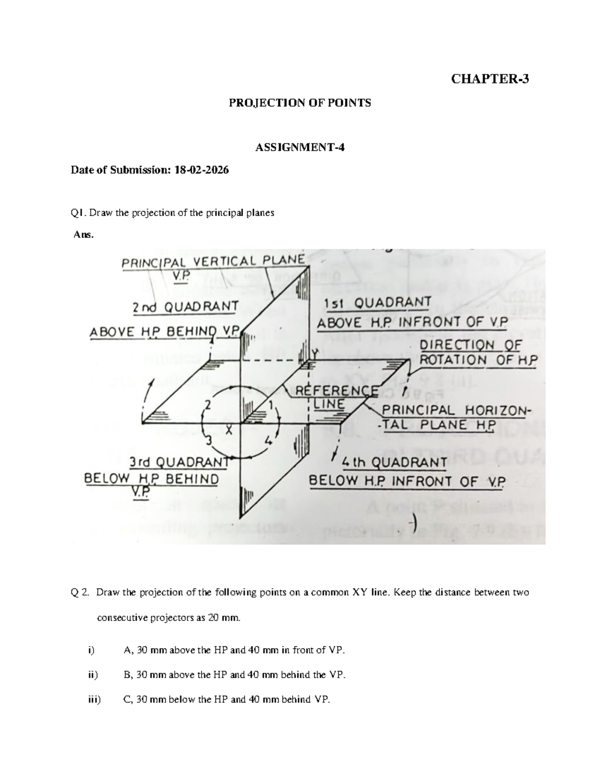 Projection of Points - Assignment 4 (ENGG 101) - Studocu