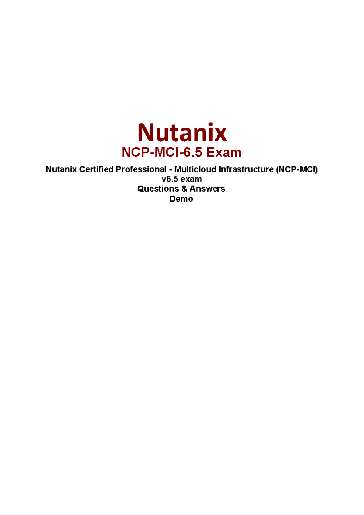 NCP-MCI-6 - This Is All Fake Information Just For Downloading A ...