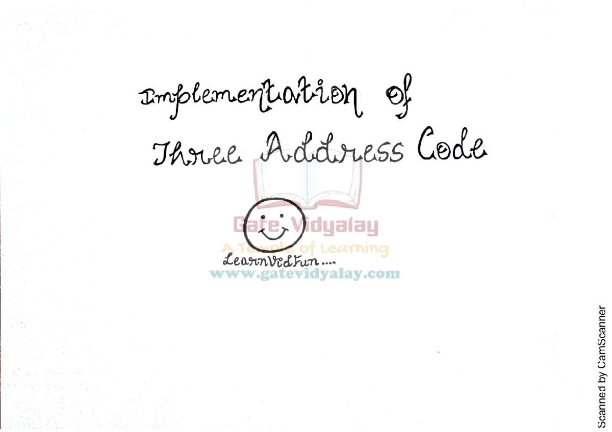 Implementation of 3 Address Code - Implementation of Three Address Code ...