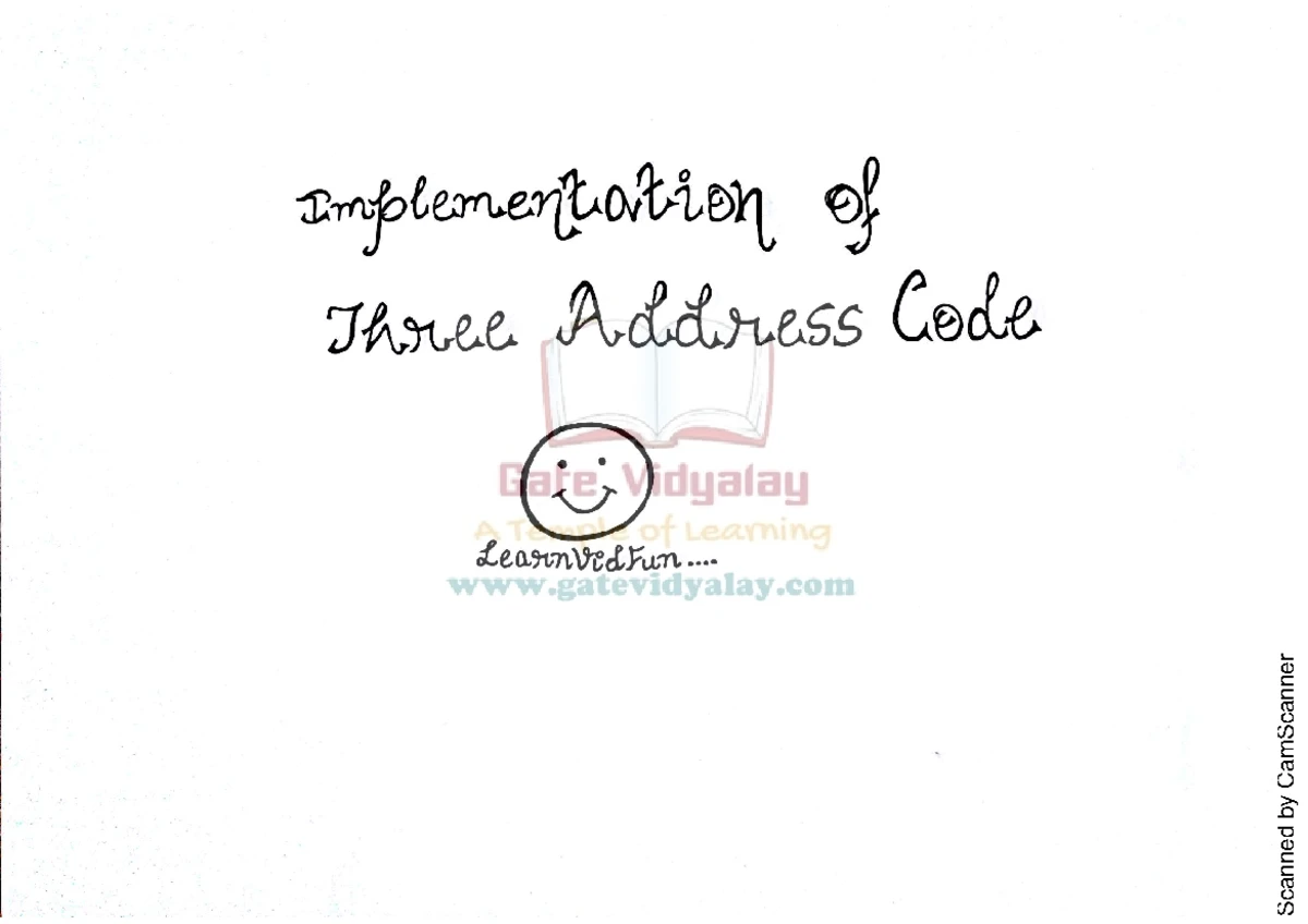Three-Address-Code 1 - Good - Three Address code Gate Vidyalay s. A ...
