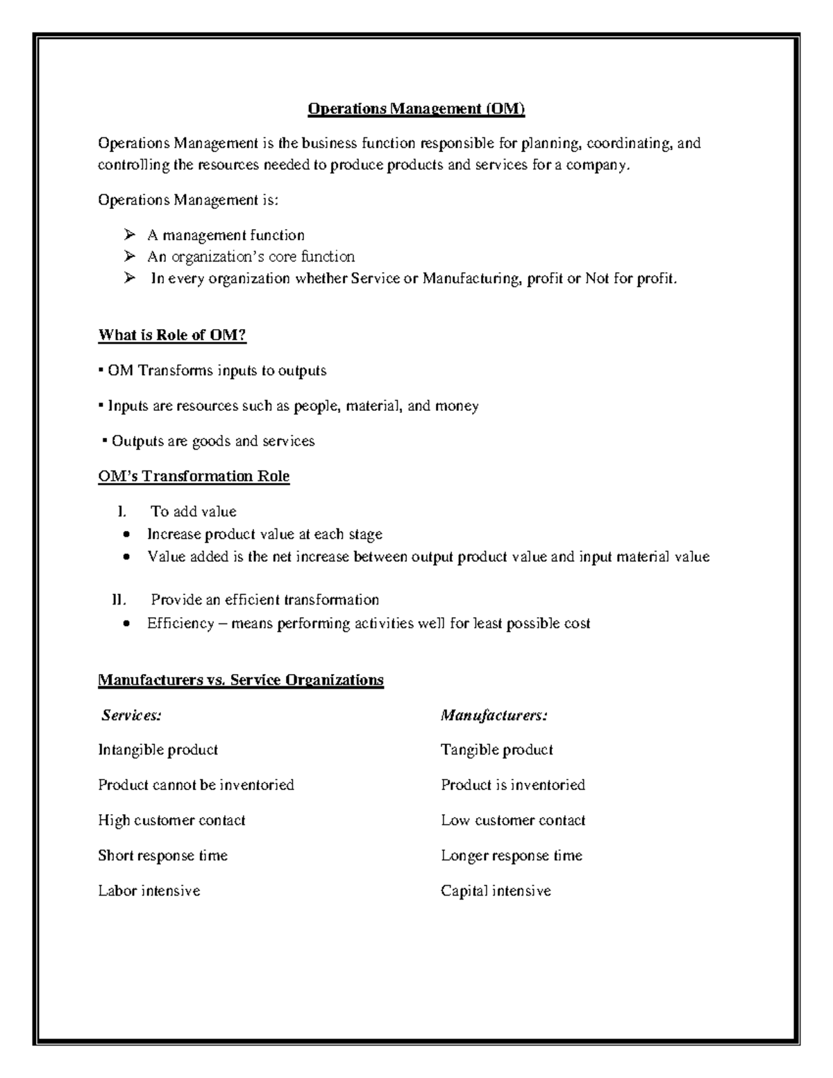 Operations Management (OM) Overview: Roles, Decisions & Sector Growth ...