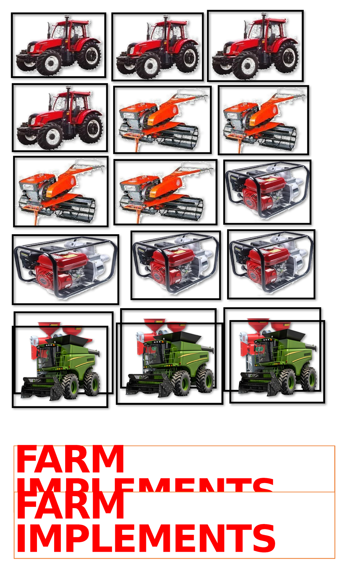FARM Tools PICS - For grade 7 lecturr - FARM IMPLEMENTS FARM IMPLEMENTS ...