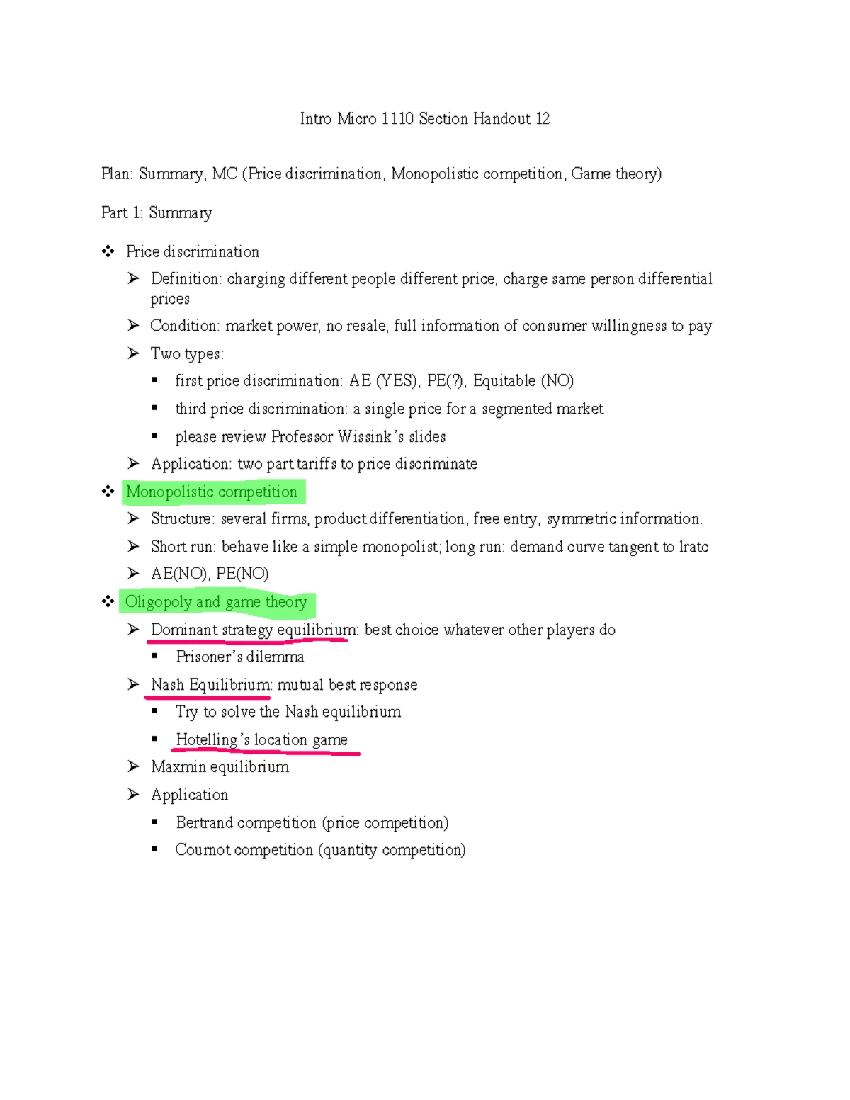 Econ 1110 Fall 2024 Prelim 1 Practice Exam Guide - Studocu
