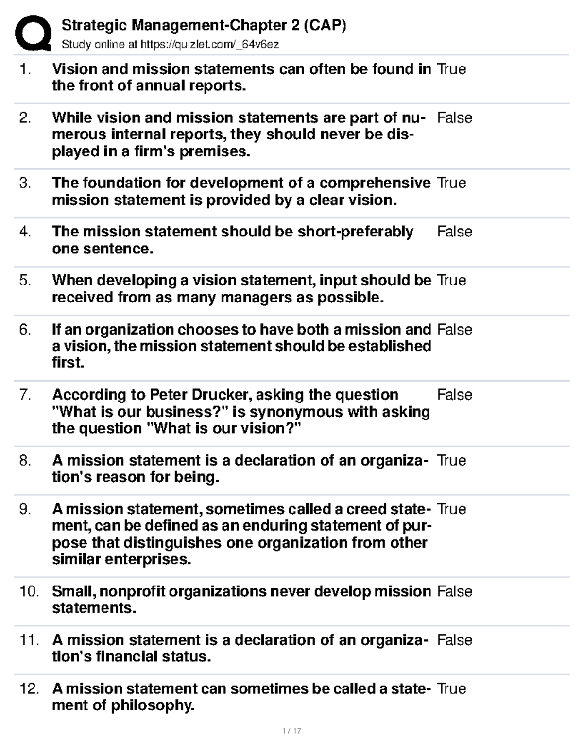 Strategic Management - Chapter 2 Insights (CAP) - Studocu