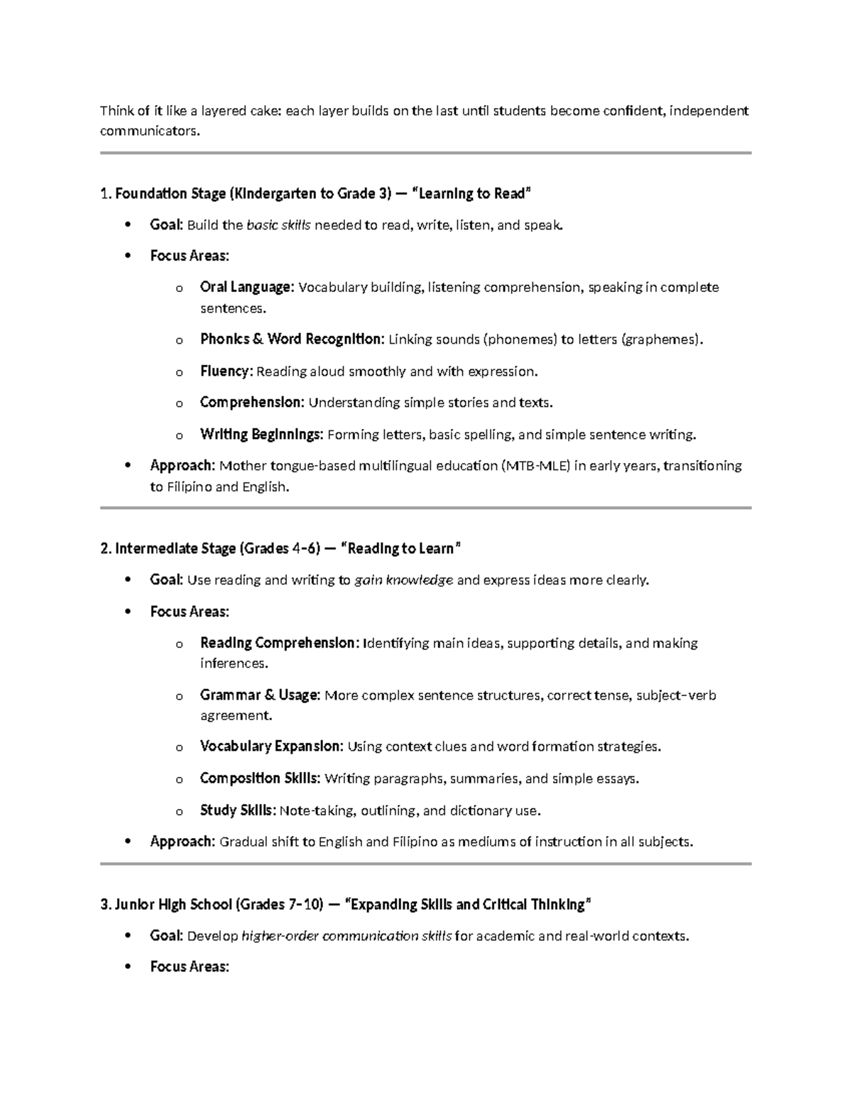 Structure of Language Arts: A Layered Approach to Communication Skills ...