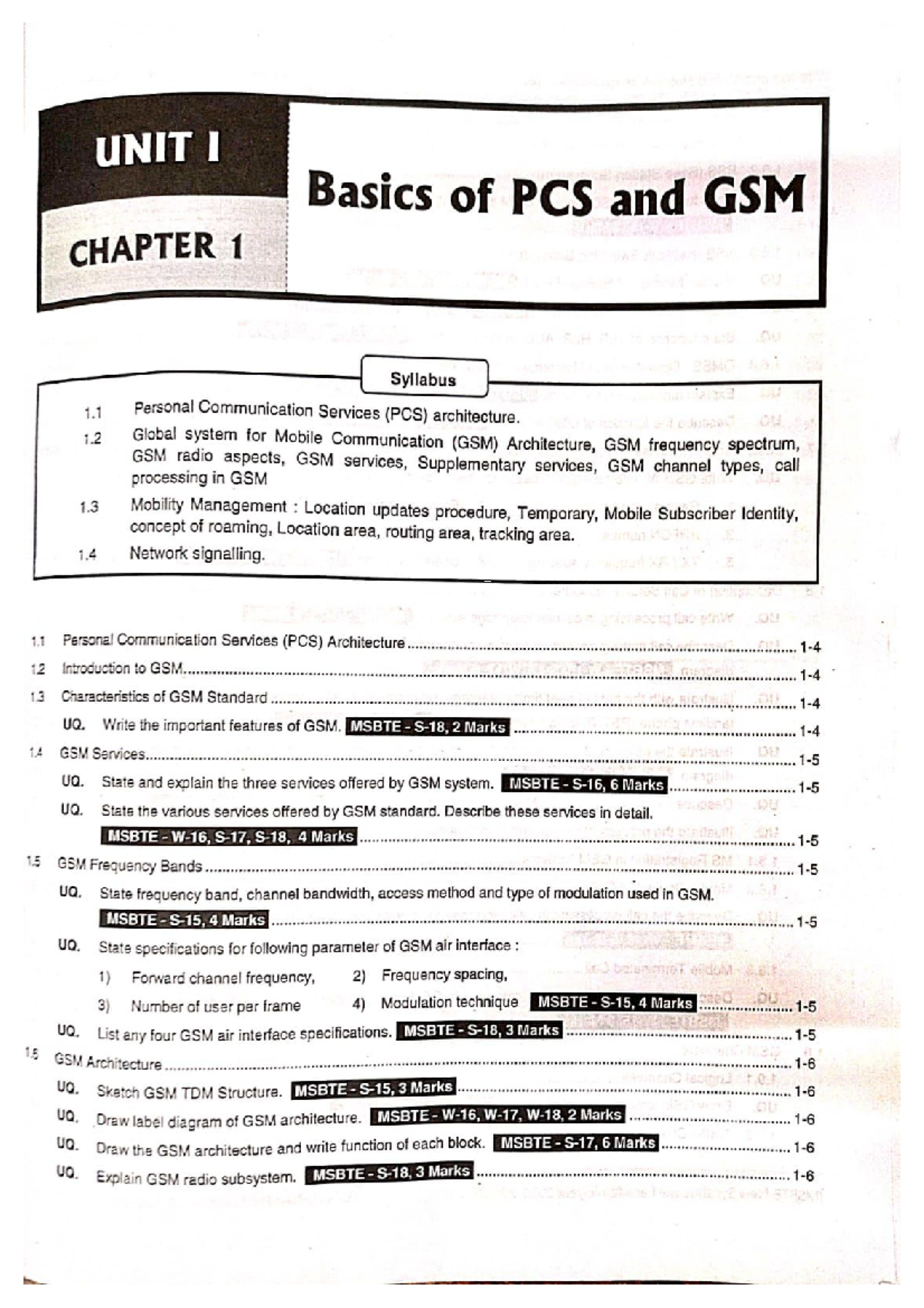 CH1 TextBook Technical Publications - UNIT I Basics of PCS and GSM ...