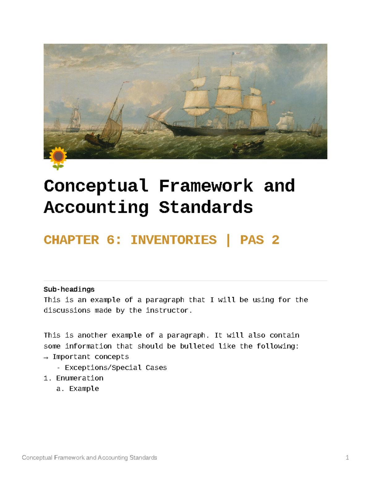 Chapter 6 CFAS Notes Part 6 - 0 Conceptual Framework and Accounting ...