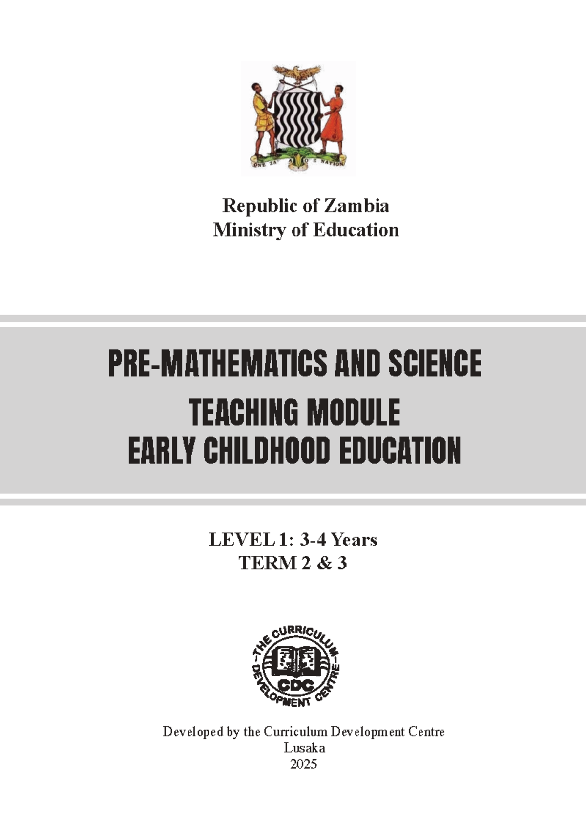 Zambia ECE Module: Pre-Mathematics & Science Term 2 & 3 - Studocu