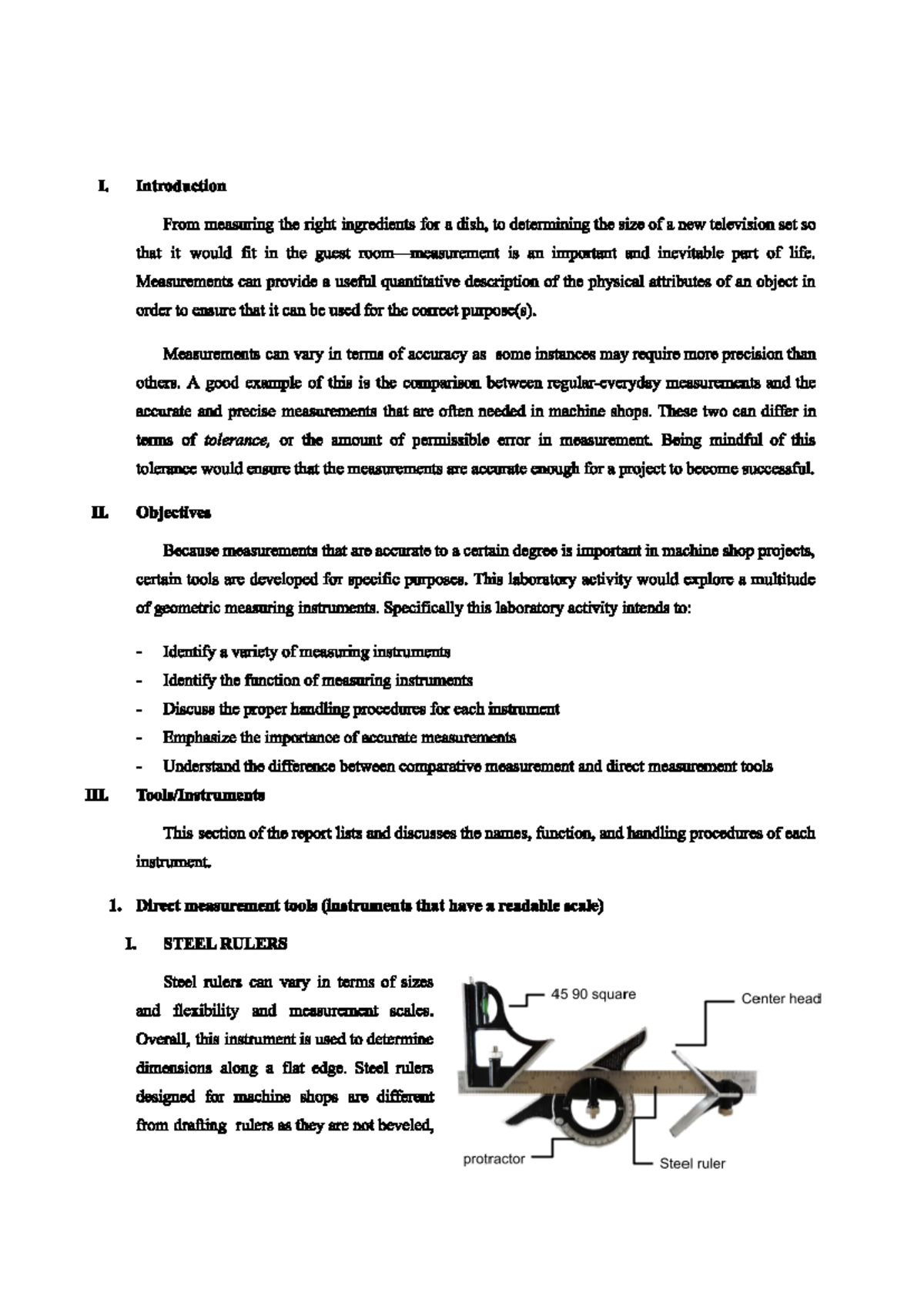 Lab Report on Metrology Tools: Measuring Instruments & Techniques - Studocu