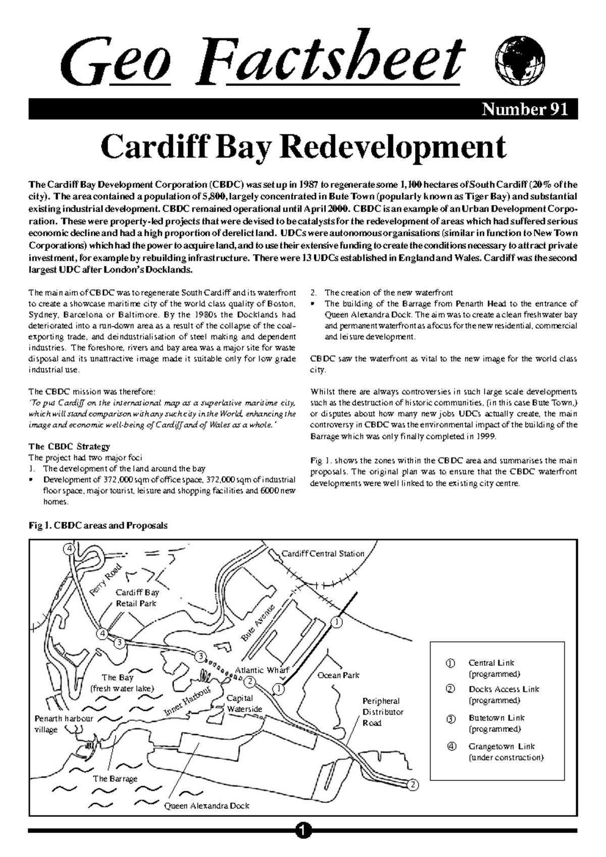 Geo Factsheet: Cardiff Bay Redevelopment Overview (April 2023) - Studocu