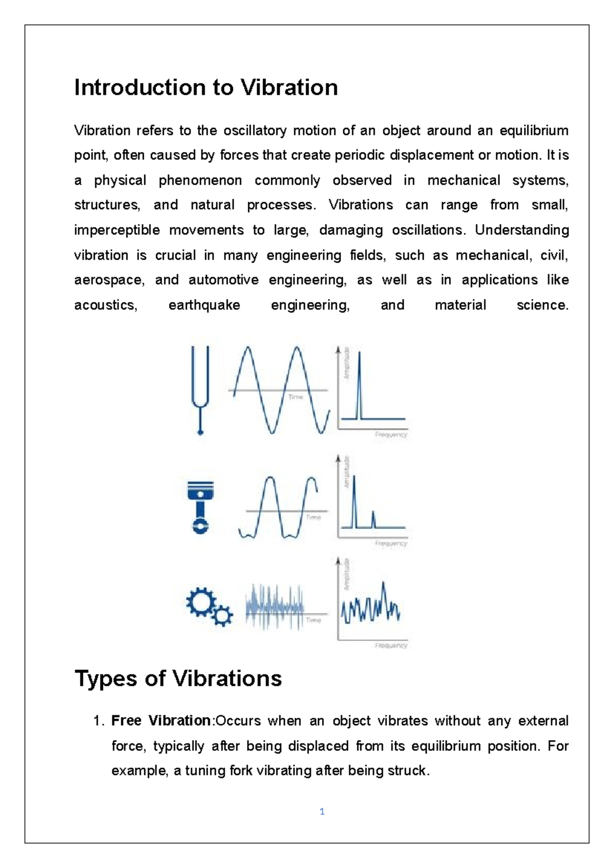 Introduction to Vibration - Introduction to Vibration Vibration refers ...