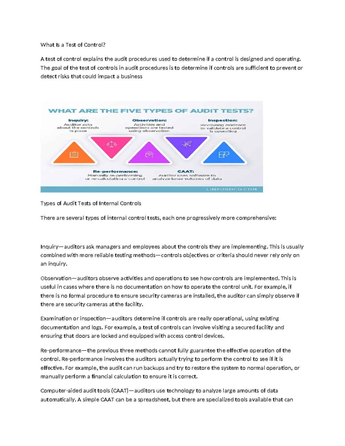 Test of control - revision guide - What Is a Test of Control? A test of ...