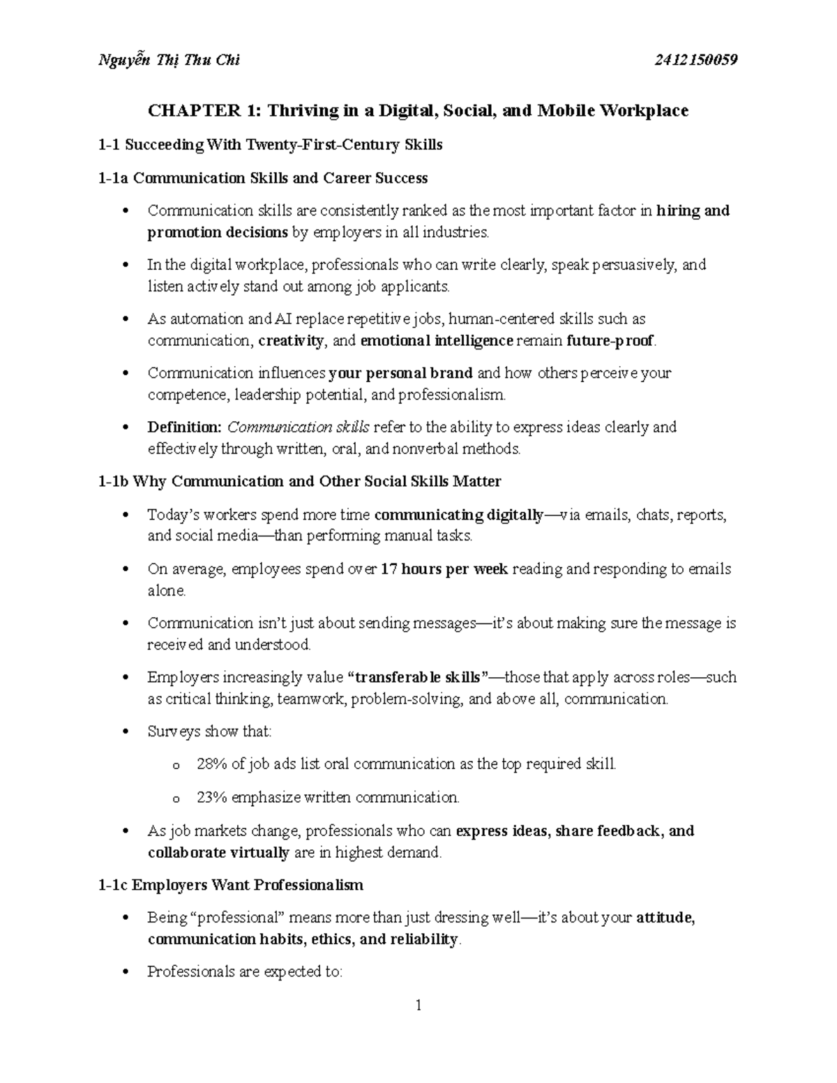 2412150059 CHAPTER 1: Mastering Communication Skills for Career Success ...