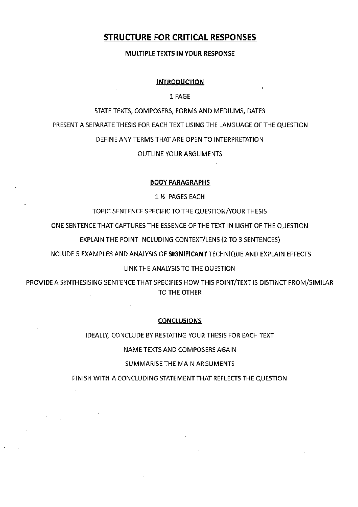 English Advanced Paper 2 Module A: Critical Response Structure Guide ...