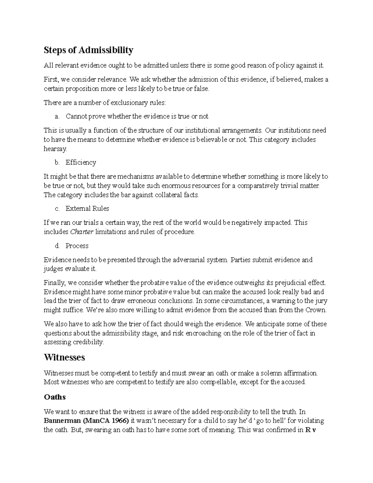 Admissibility of Evidence in Law: Summary of Thorburn 2018 Findings ...