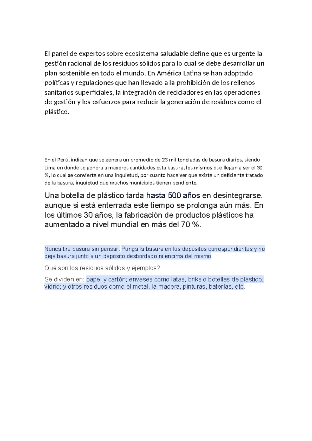 Gestión Sostenible de Residuos Sólidos: Urgencia y Políticas en América ...