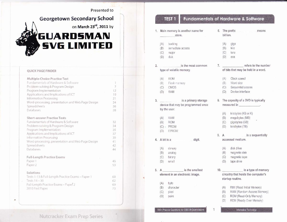 500+ Practice Questions for CSEC - Part 1 - i;o6! P g ;- 5;S ^ € c Pi i ...