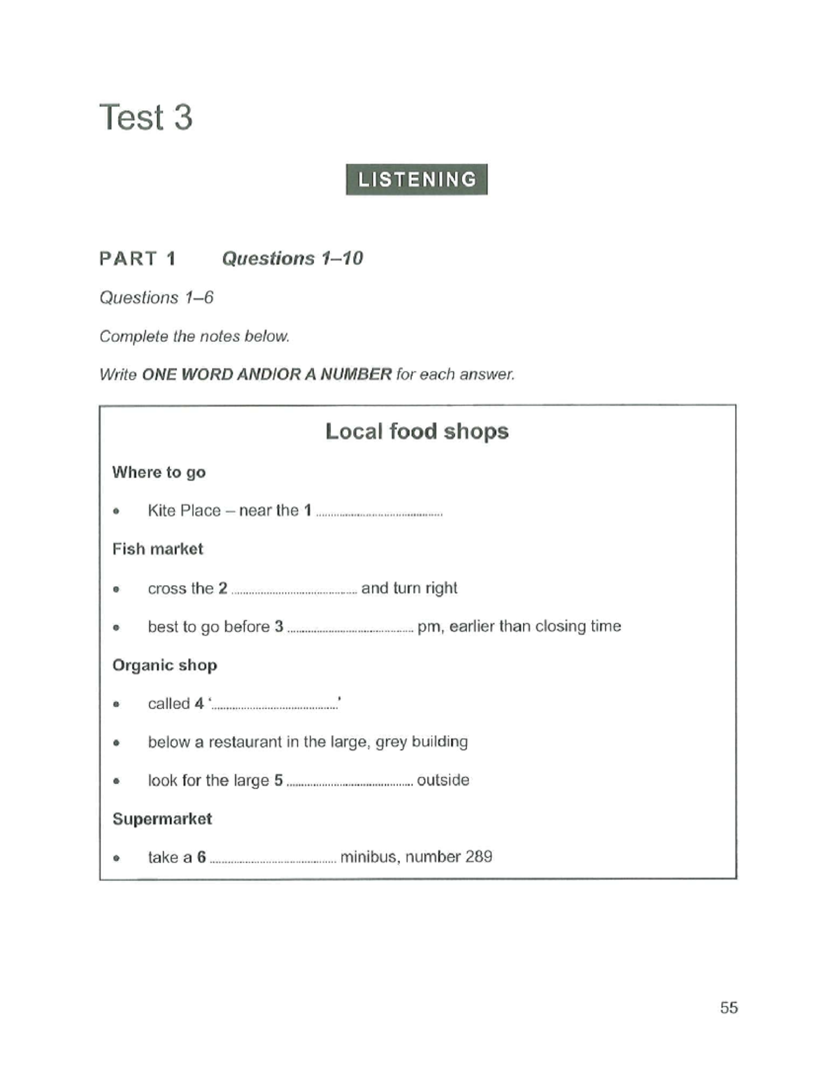 Test 3 - test full - Test 3 LISTENING PART 1 Questions Questions ...