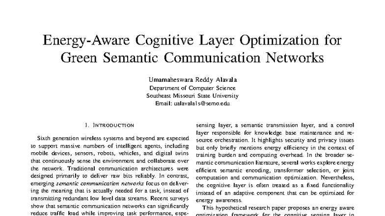 Cognitive Layer Energy Optimization in Green Semantic Networks (CS ...